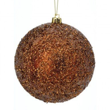 4" Copper Beaded Ball Ornament - MTX69297 - The Wreath Shop