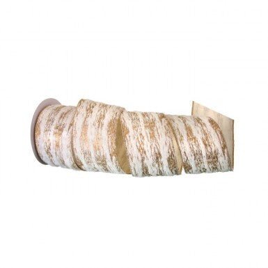 4" Faux Fur Birch Bark Ribbon - 10yds - MTX62825 - The Wreath Shop