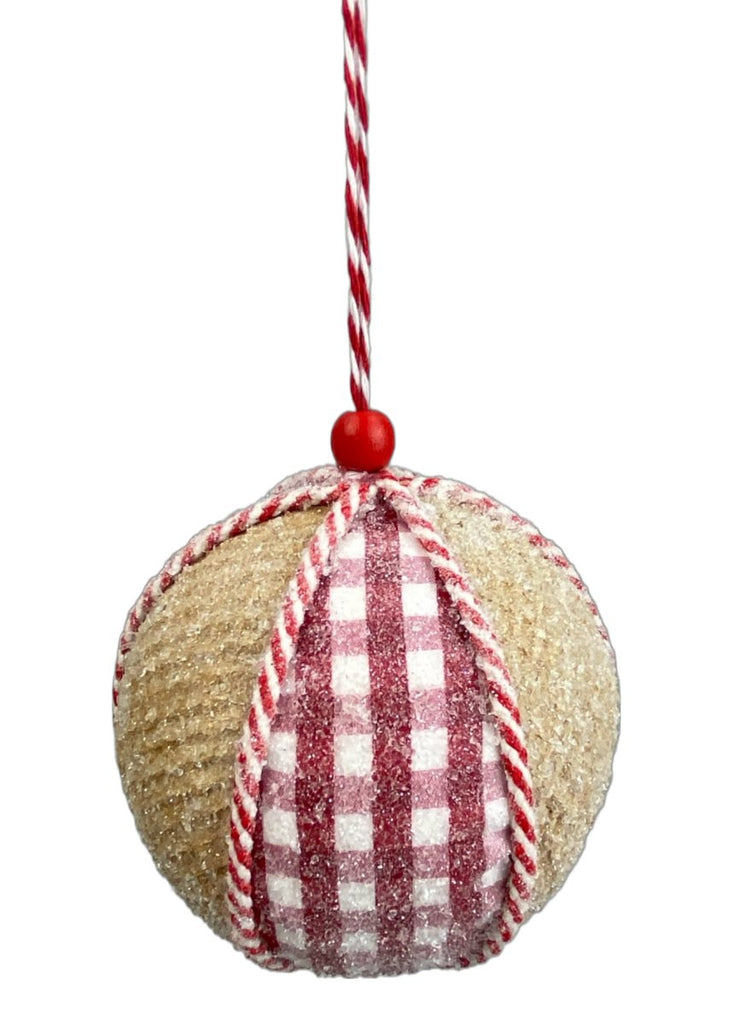 4" Gingerbread Peppermint Ball Ornament - 85781BA4 - The Wreath Shop