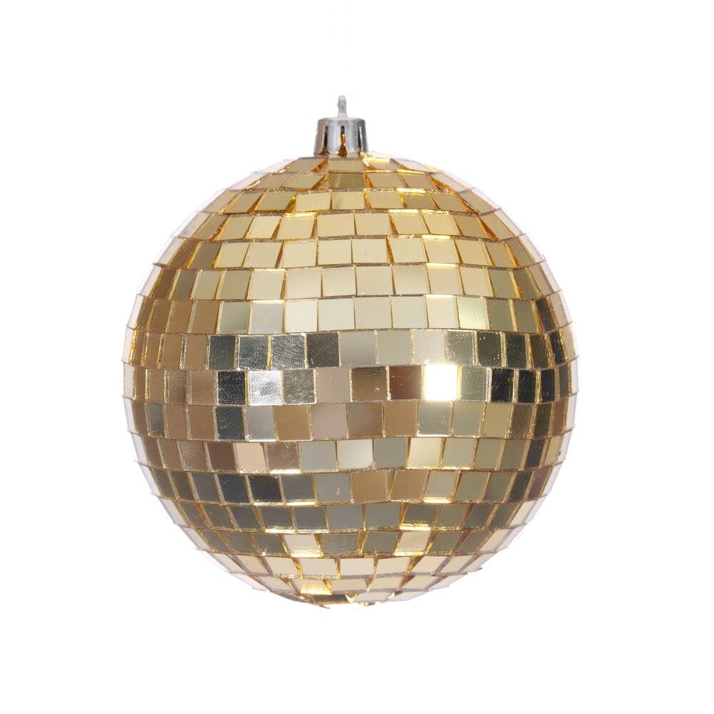 4" Gold Mirror Ball Ornament - N233108 - The Wreath Shop