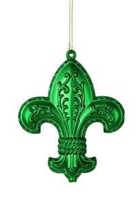 4" Matte Fleur de Lis Ornament: Green - HG113999-green - The Wreath Shop