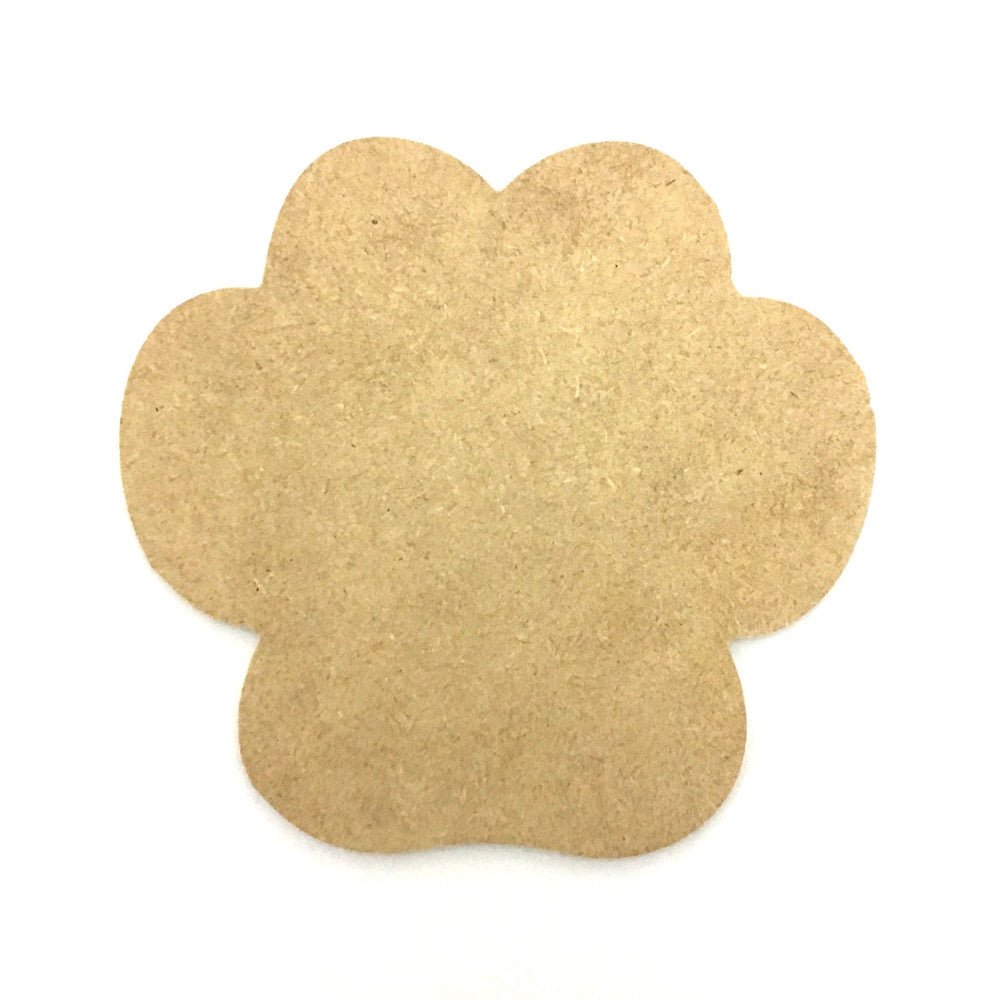 4" Paw Print Cutout, Unfinished - SmallPaw - The Wreath Shop
