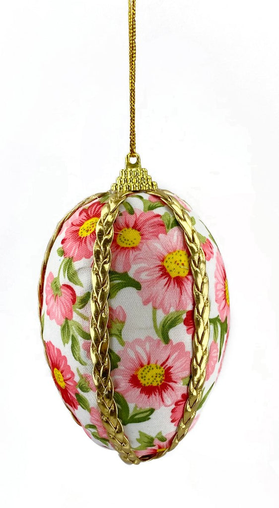 4" Pink Floral Easter Egg Ornament - 63201PK - The Wreath Shop