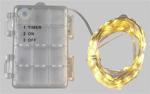 40'L Mini LED 100 Light: Warm White, Silver wire - LL600326 - The Wreath Shop