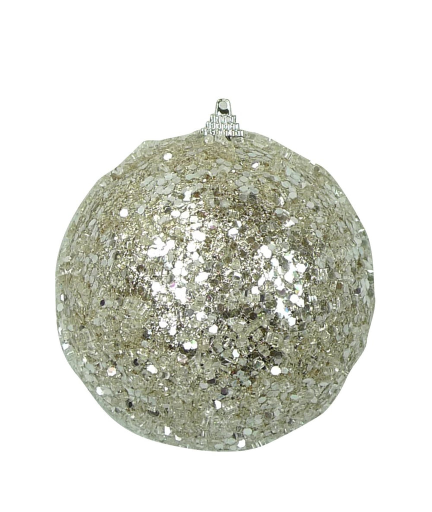 4.5" Champagne Beaded Ball Ornament - 83037CH - The Wreath Shop