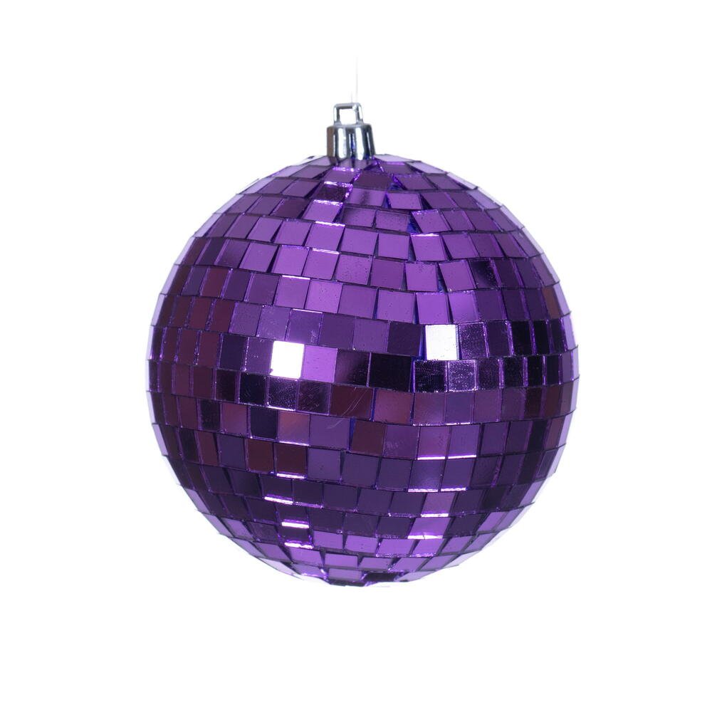 4.75" Purple Mirror Ball Ornament - N233266 - The Wreath Shop