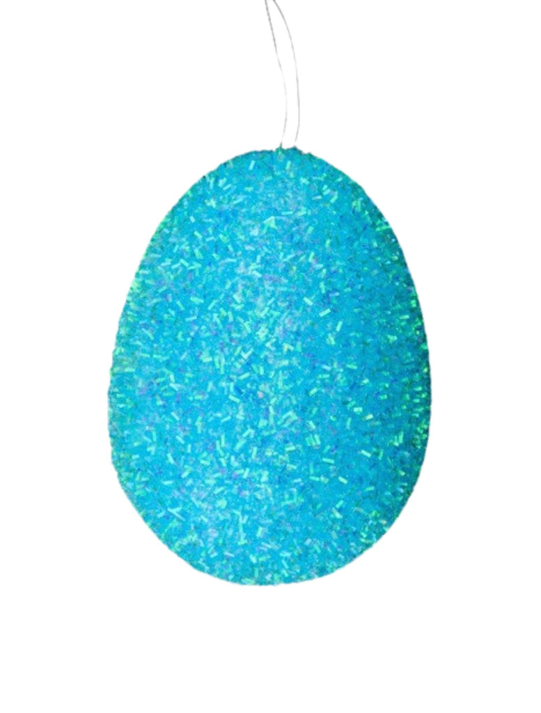 5" Glitter Egg Ornament: Blue - HE4178-Blue - The Wreath Shop