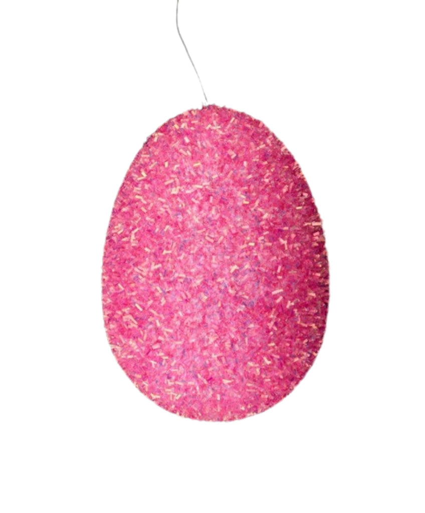 5" Glitter Egg Ornament: Pink - HE4178-Pink - The Wreath Shop