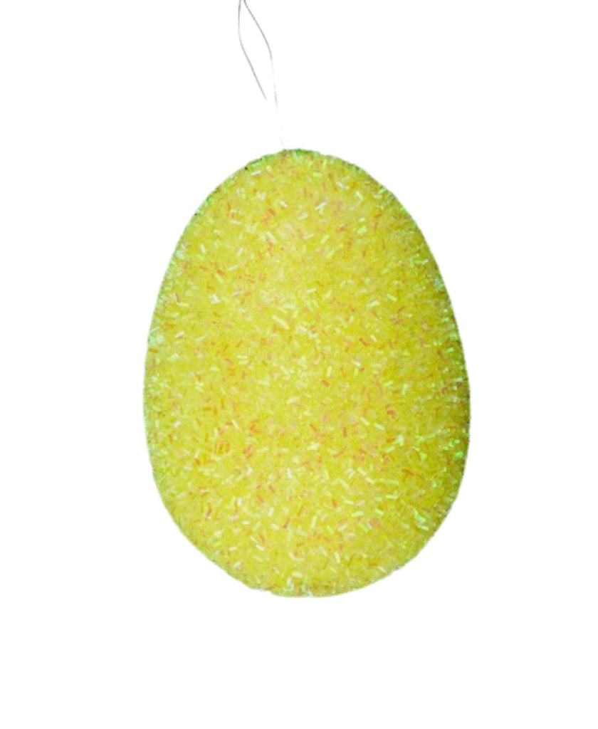 5" Glitter Egg Ornament: Yellow - HE4178-Yellow - The Wreath Shop