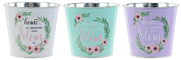 5" Home is Where Mom Is Tin Pot Covers - KE2240-White - The Wreath Shop