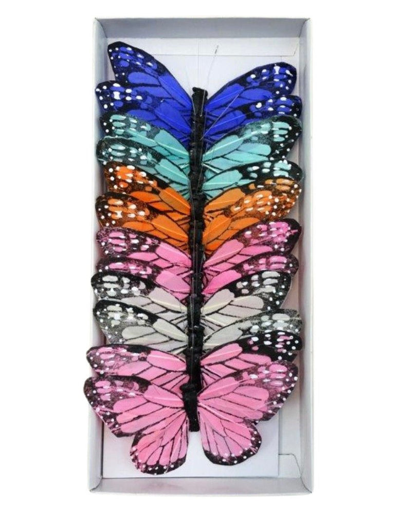5" Multi Color Pack Monarch Butterflies on Wire, 12 pack - PRBF5185 - The Wreath Shop