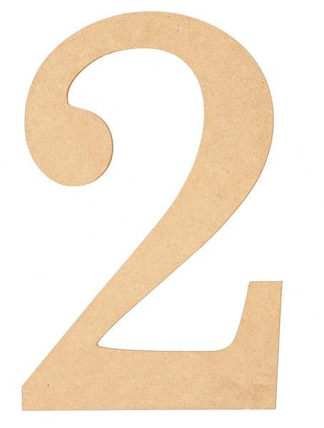 5" Wooden Number: 2 - AB2115 - The Wreath Shop