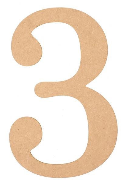 5" Wooden Number: 3 - AB2116 - The Wreath Shop
