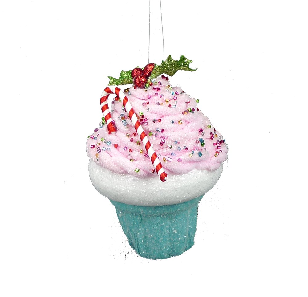 6" Cupcake Ornament: Pink/Blue - 84262PKBL - The Wreath Shop