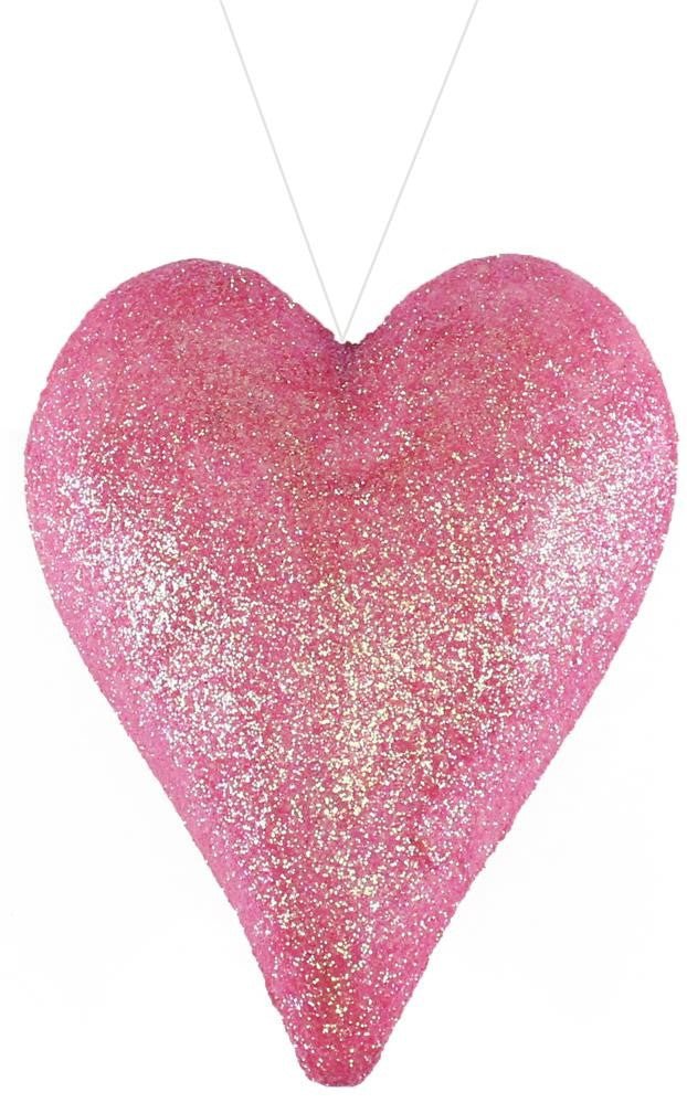 6.5" Pink Glitter Heart - HV130322 - The Wreath Shop