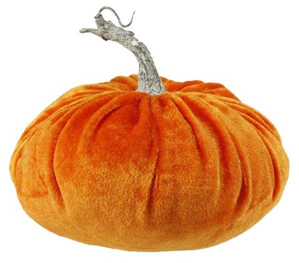6.5" Velvet Pumpkin: Orange - HA017420 - The Wreath Shop
