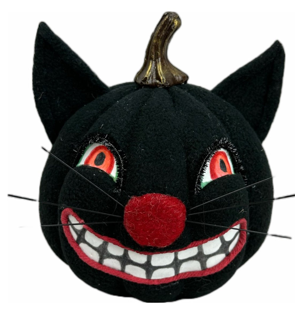 7" Black Cat Pumpkin - 57009BK - The Wreath Shop