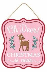 7" Christmas is Near Sign - MD0985 - Deer - The Wreath Shop