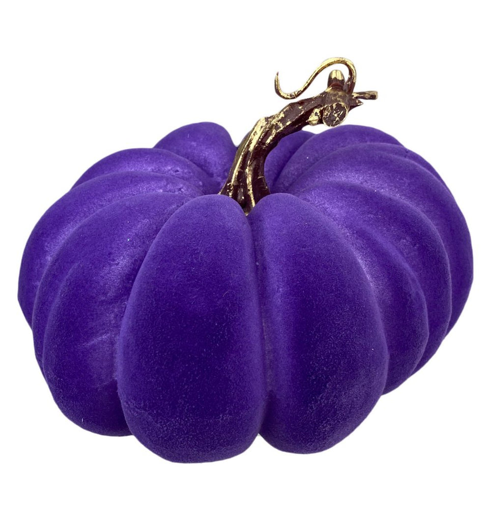 7" Flocked Pumpkin: Purple - 56954PU - The Wreath Shop