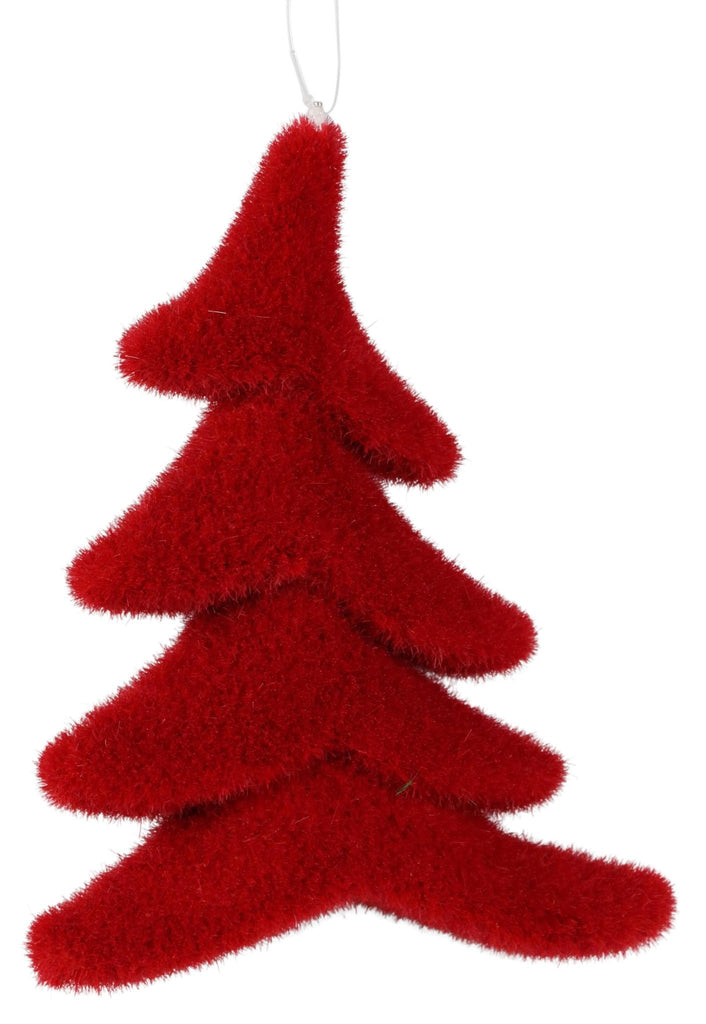 7" Flocked Whimsical Tree: Red - XJ449124 - The Wreath Shop