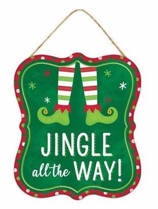 7" Jingle All the Way Elf Sign - MD0989 - Jingle - The Wreath Shop