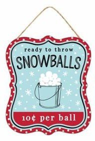 7" Snowballs 10¢ Sign - MD0984 - Snowball - The Wreath Shop