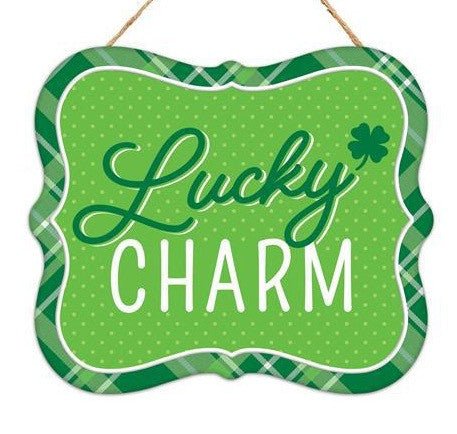 7" Tin Lucky Charm Sign - MD1041-lucky - The Wreath Shop