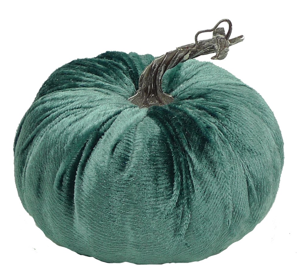 7" Velvet Pumpkin: Dusty Blue - 56575DTBL - The Wreath Shop