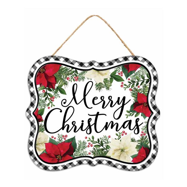 7" Vintage Floral Merry Christmas Sign - MD0987 - The Wreath Shop