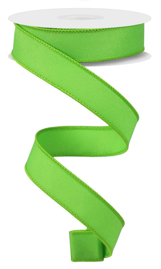 7/8" Diagonal Weave Fabric Ribbon: Lime Green - RGE720259 - The Wreath Shop