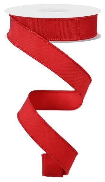 7/8" Diagonal Weave Fabric Ribbon: Red - RGE720224 - The Wreath Shop
