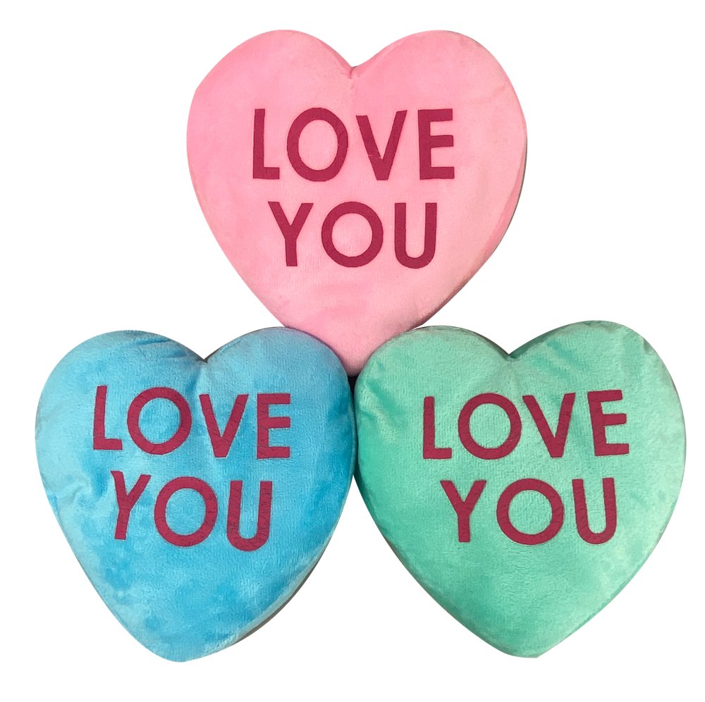 8" Plush Love You Heart - 62985 - Blue - The Wreath Shop