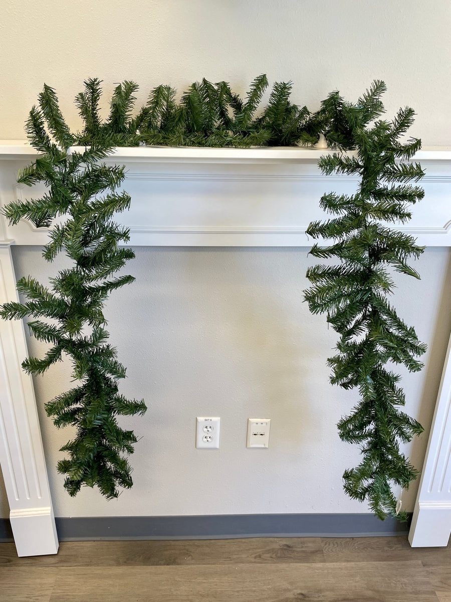 9' Pine PVC Garland: Green - 81191-GN - The Wreath Shop