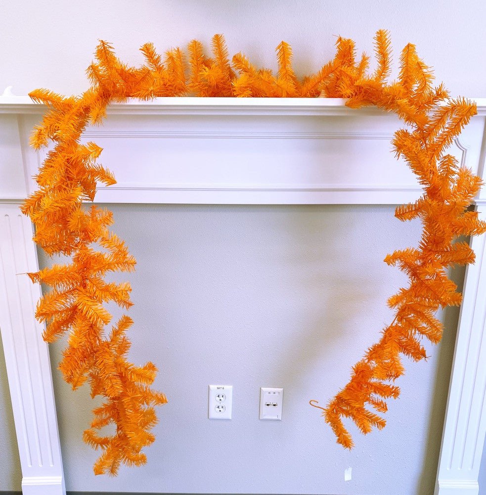 9' Pine PVC Garland: Orange - 81191-OR - The Wreath Shop