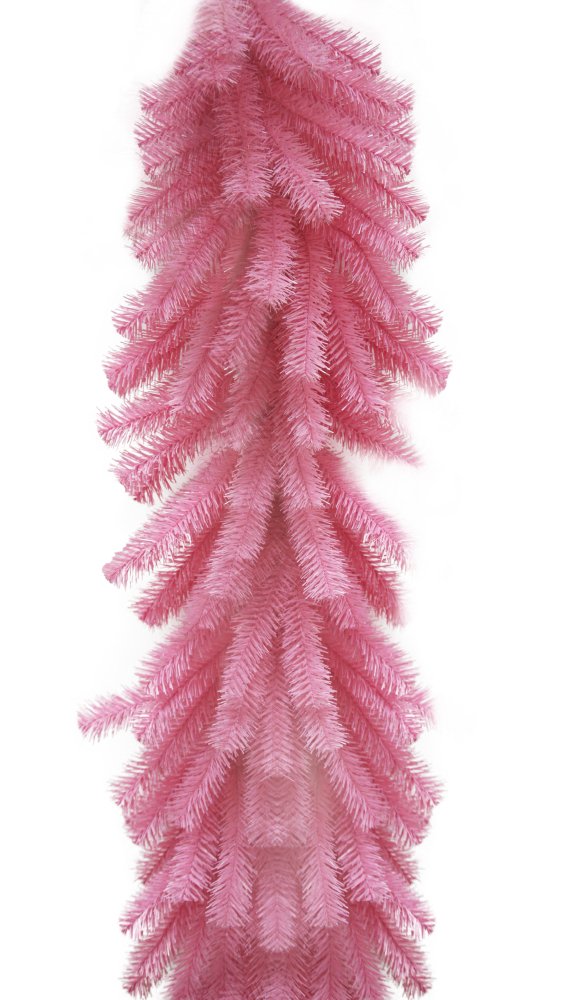 9' Pine PVC Garland: Pink - 84904GA9 - The Wreath Shop