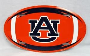 Auburn University Tigers War Eagle Embossed Metal Oval License Plate - OV70018 - The Wreath Shop
