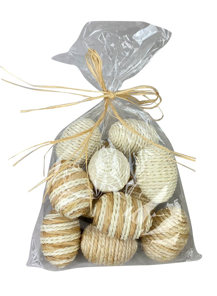 Bag of 12 Twine Easter Eggs: Natural - 63326NAT - The Wreath Shop