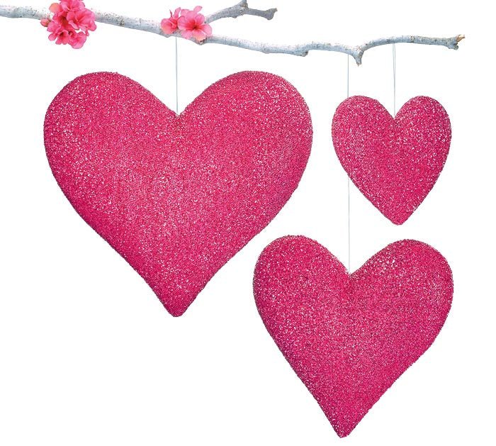 Berry Colored Heart Hanger: Assorted Sizes (Sold Individually) - 9738324-small - The Wreath Shop