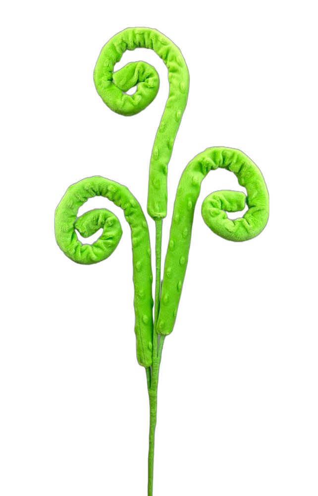 Bright Green Velvet Spiral Curly Spray - 28" - 63390GN - The Wreath Shop