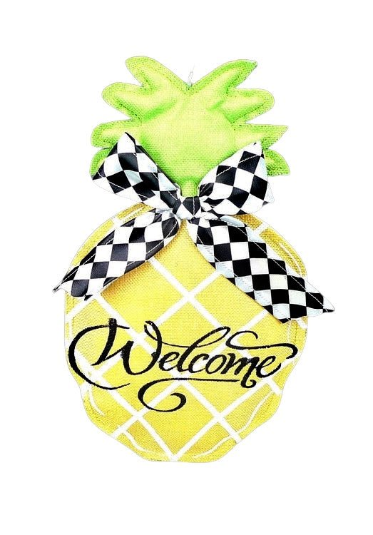 Canvas Pineapple Welcome Hanger - 62384YW - The Wreath Shop