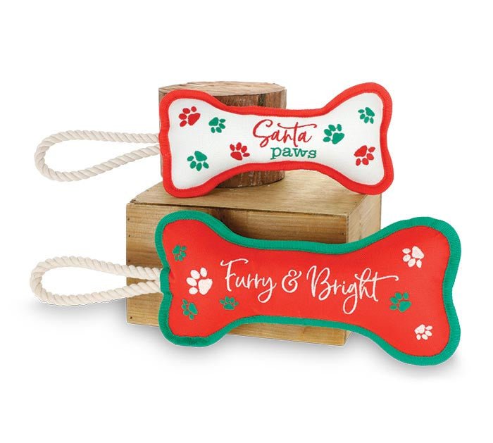 Christmas Dog Bone Ornament/Toy - 9739958-red - The Wreath Shop
