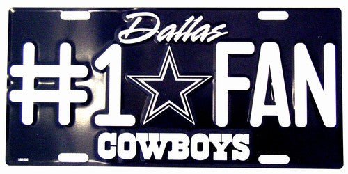 Dallas Cowboys #1 Fan NFL Embossed Metal License Plate - MTF1801 - The Wreath Shop