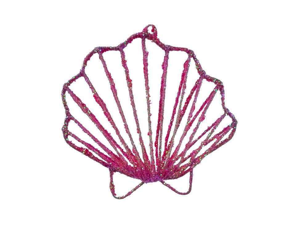 Dark Pink Shell Ornament - 6" - 62513BT - The Wreath Shop