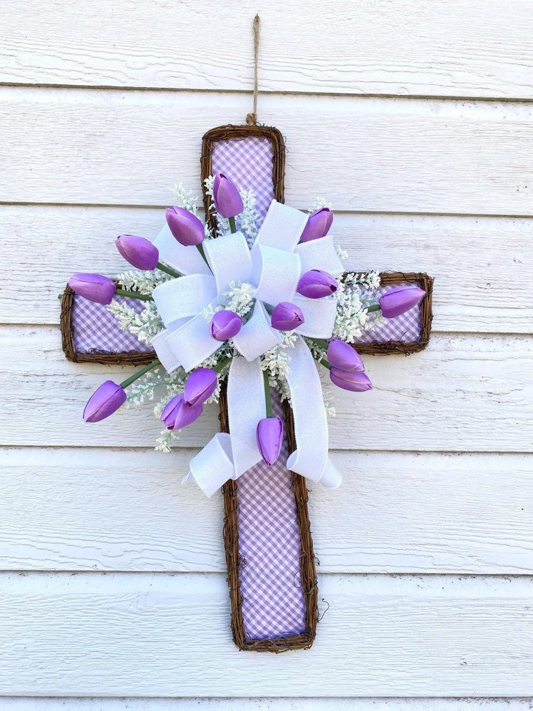 Easter Cross - Purple (Example Only) - Purple Easter Cross - The Wreath Shop