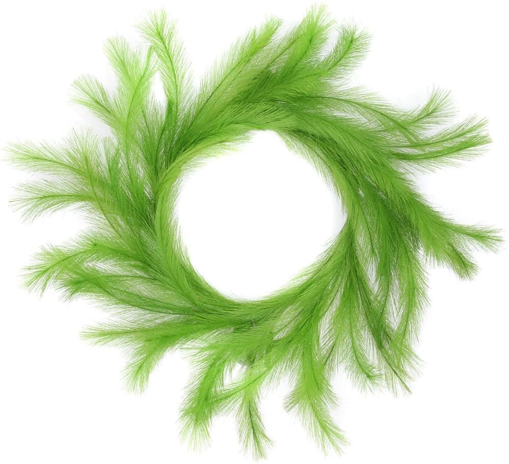 Fabric Grass Plumes Wreath: Lime Green - FG601656 - The Wreath Shop