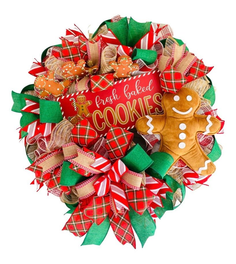 Fresh Baked Cookies Gingerbread Wreath - Free Shipping - Fresh Cookies Gingerbread Wreatth - The Wreath Shop