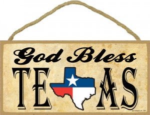 God Bless Texas Wooden Sign - SJT13201 - The Wreath Shop