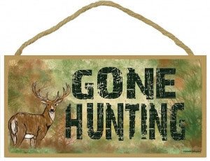 Gone Hunting (Deer) Wooden Sign - SJT91669 - The Wreath Shop