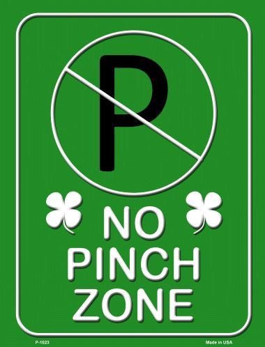 Green No Pinch Zone Metal Sign - P-1023 - The Wreath Shop
