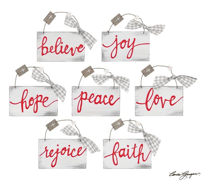Hand Painted Words of Faith Ornament - 9736446 - joy - The Wreath Shop